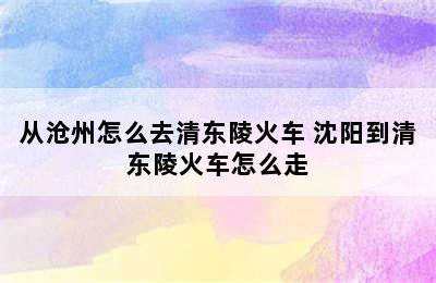 从沧州怎么去清东陵火车 沈阳到清东陵火车怎么走